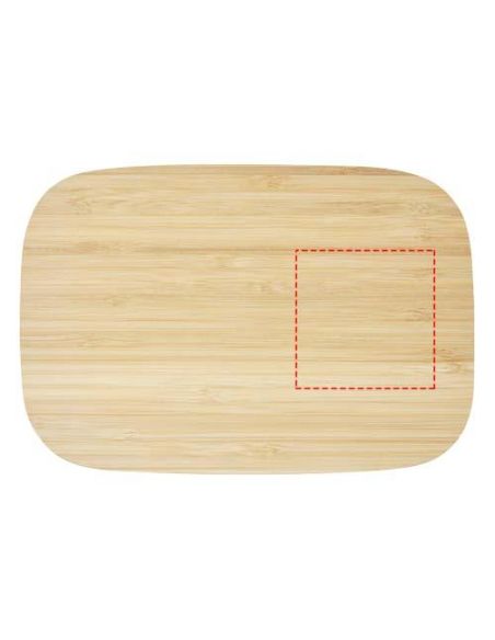 Fiambrera de 700 ml en acero inoxidable con tapa de bambú \ Personalizada 6113275