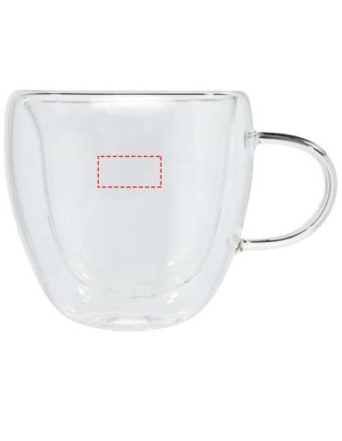 Dos tazas de vidrio de doble pared de 100 ml...