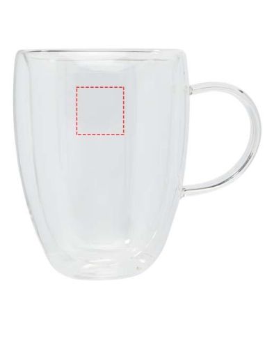 Dos tazas de vidrio de doble pared de 350 ml...