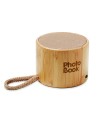 Altavoz inalámb. redondo bambú Personalizado 7MO6890 - Imagen 1