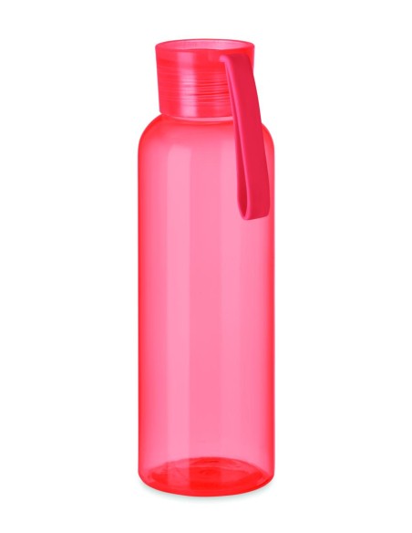 Botella de Tritan libre de BPA personalizada en rosa, con asa de silicona