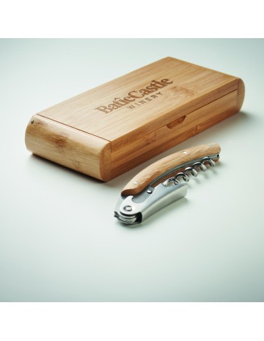 Abridor de camarero de bambú Personalizado 7MO6974