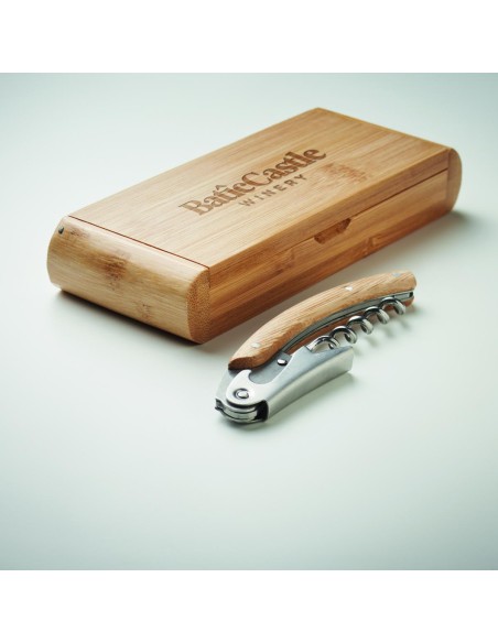 Abridor de camarero de bambú Personalizado 7MO6974