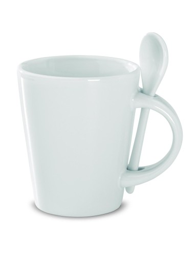 Taza con cuchara de cerámica. Personalizada...