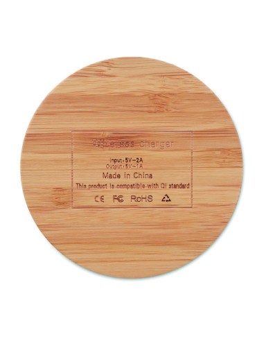Cargador inalámbrico bambú Personalizado 7MO9434