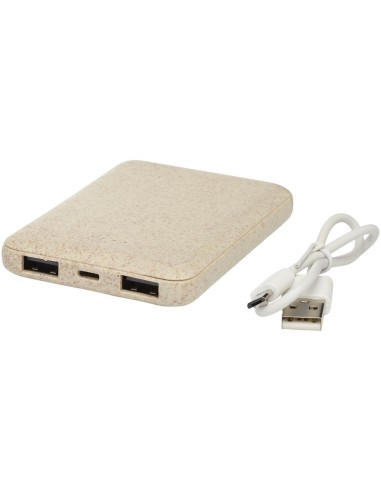 Batería externa de 5000 mAh de paja de trigo...