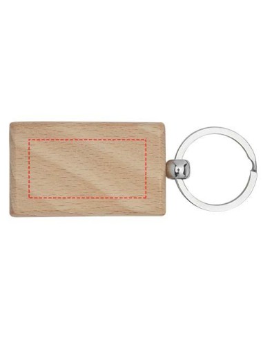 Llavero rectangular de madera de haya...