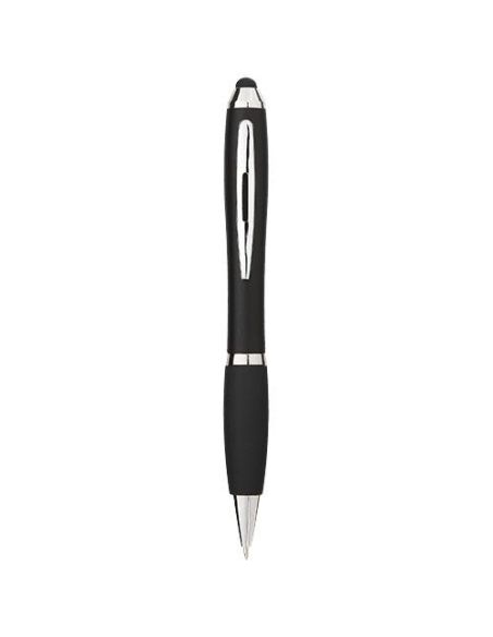 Bolígrafo stylus de color con empuñadura negra (tinta negra) Personalizado 6106392