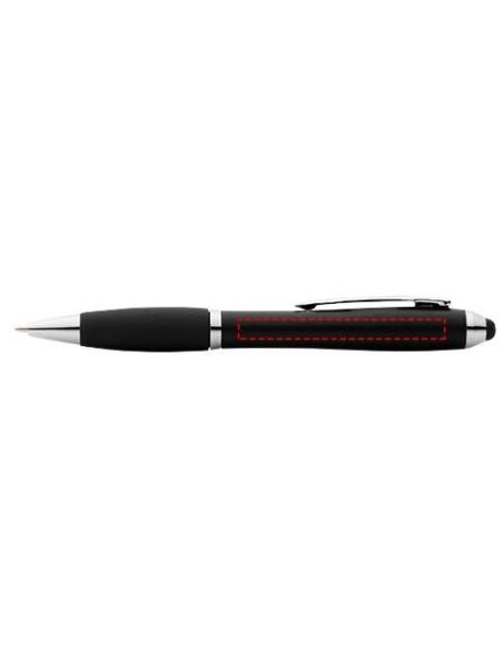 Bolígrafo stylus de color con empuñadura negra (tinta negra) Personalizado 6106392