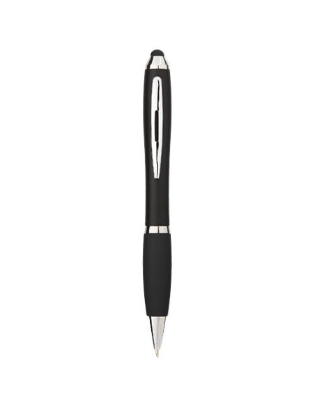 Bolígrafo stylus de color con empuñadura negra (tinta azul) Personalizado 6106903