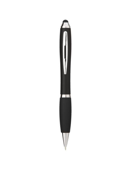 Bolígrafo stylus de color con empuñadura negra (tinta azul) Personalizado 6106903