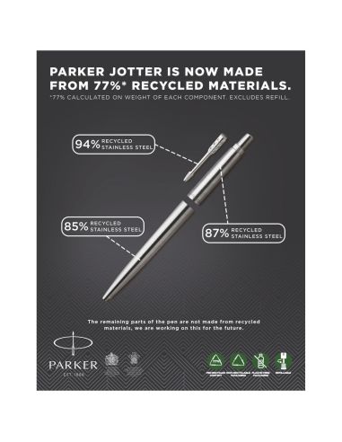 Parker bolígrafo de acero inoxidable (tinta...
