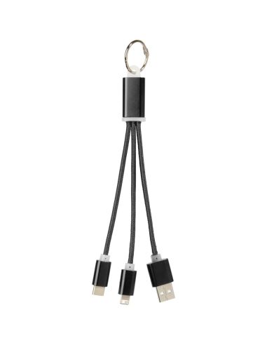 Cable de carga 3 en 1 con llavero Personalizado...