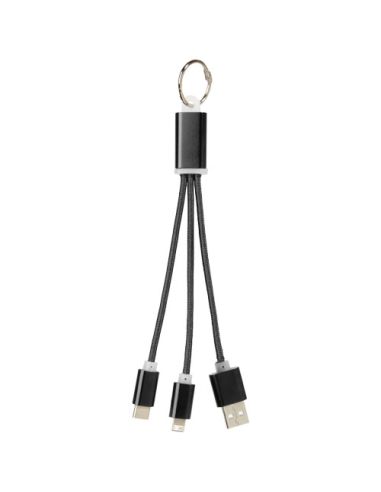 Cable de carga 3 en 1 con llavero Personalizado...