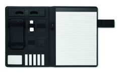 Portafolio tech A4 con powerbank inalámbrico personalizado