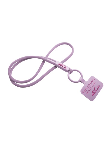 Lanyard con soporte para teléfono con tubo de plástico personalizado