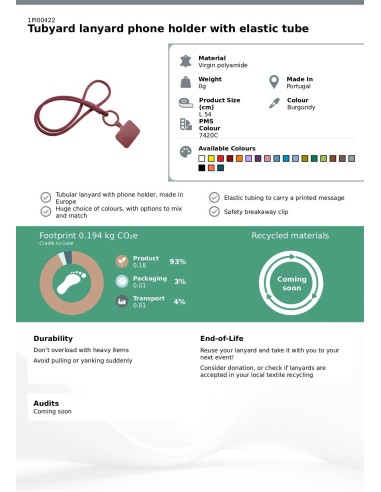 Lanyard con soporte para teléfono con tubo...