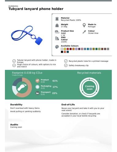 Lanyard con soporte para teléfono con tubo de...