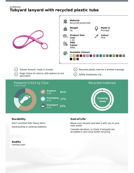 Lanyard con tubo elástico personalizado