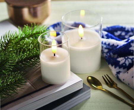 Vela cera LED soporte cristal Personalizada 7MO2366