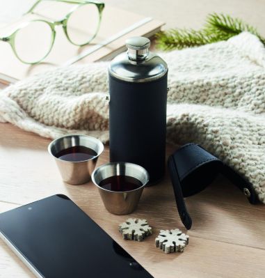 Petaca con vasos de chupito Personalizado 7MO2628