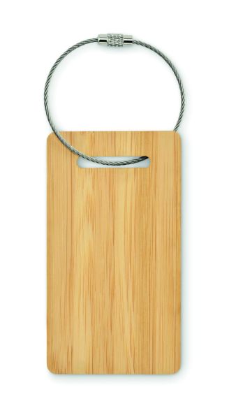 Etiqueta de equipaje bambú Personalizada 7MO2815