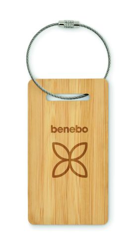 Etiqueta de equipaje bambú Personalizada 7MO2815