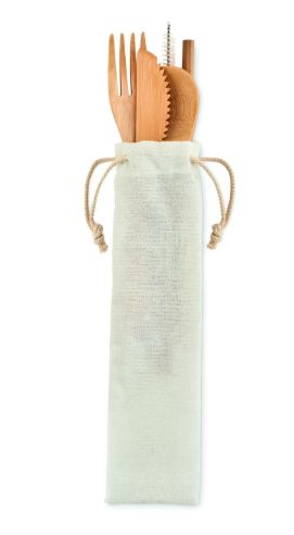 Set de cubiertos de bambú Personalizado 7MO6121