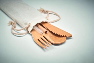 Set de cubiertos de bambú Personalizado 7MO6121