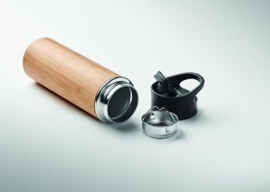 Botella bambú doble pared Personalizada 7MO6371