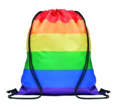 Bolsa cuerdas rainbow de RPET Personalizada 7MO6436