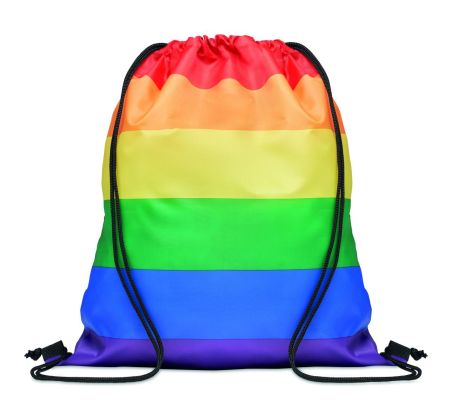 Bolsa cuerdas rainbow de RPET Personalizada 7MO6436
