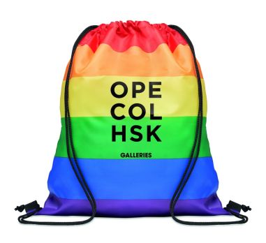 Bolsa cuerdas rainbow de RPET Personalizada...