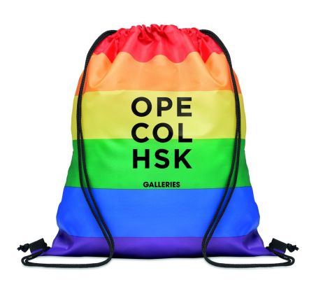 Bolsa cuerdas rainbow de RPET Personalizada 7MO6436