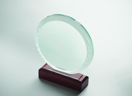 Placa o trofeo cristal redonda Personalizada 7MO6586