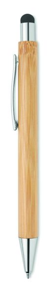 Bolígrafo pulsador de bambú Personalizado 7MO9945