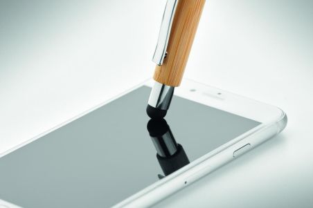 Bolígrafo pulsador de bambú Personalizado 7MO9945