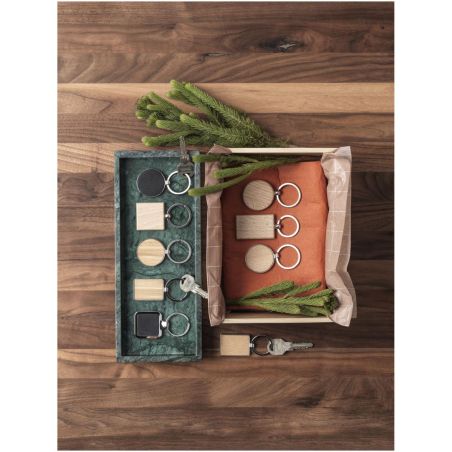 Llavero rectangular de bambú Personalizado 6118126