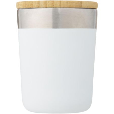 Vaso de 330 ml de acero inoxidable con aislamiento al vacío de cobre y tapa de bambú Personalizado 6100670