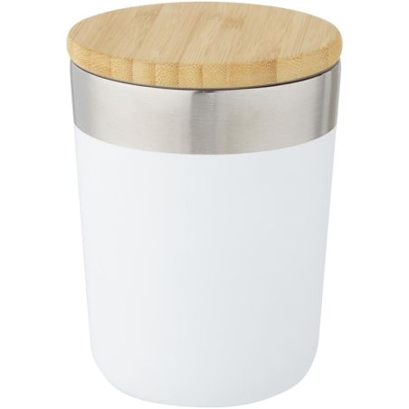 Vaso de 330 ml de acero inoxidable con aislamiento al vacío de cobre y tapa de bambú Personalizado 6100670