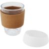 Vaso de vidrio borosilicato de 360 ml con agarre de corcho y tapa de silicona Personalizado 6100665 - Imagen 4