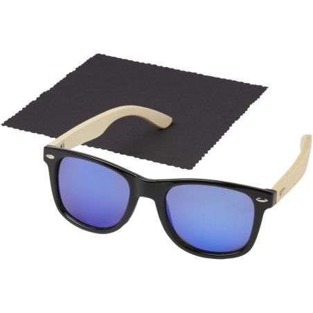 Gafas de sol polarizadas con cristal de espejo de PET reciclado/bambú en caja de regalo Personalizada 6127001