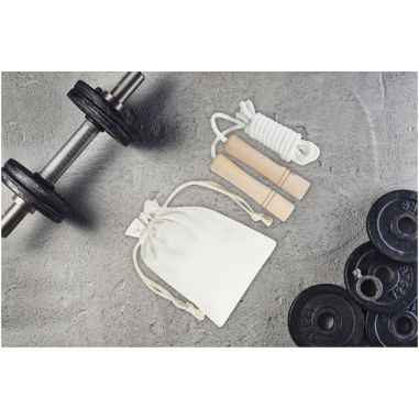 Cuerda de saltar de madera en bolsa de algodón...