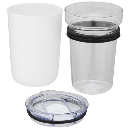 Vaso de vidrio de 420 ml con pared exterior de plástico reciclado Personalizado 6100675