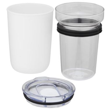 Vaso de vidrio de 420 ml con pared exterior de...