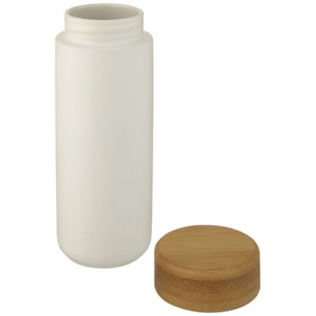 Vaso de cerámica de 300 ml con tapa de bambú Personalizado 6100705