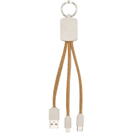 Cable de carga 3 en 1 de paja de trigo y corcho Personalizada 6124294