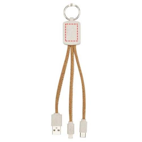Cable de carga 3 en 1 de paja de trigo y corcho Personalizada 6124294