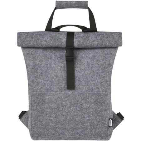 Bolsa para bicicleta enrollable de fieltro reciclado GRS de 13 L Personalizada 6120663