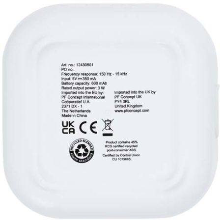 Minialtavoz Bluetooth® de plástico reciclado 2.0 de 3 W con certificación RCS Personalizada 6124305